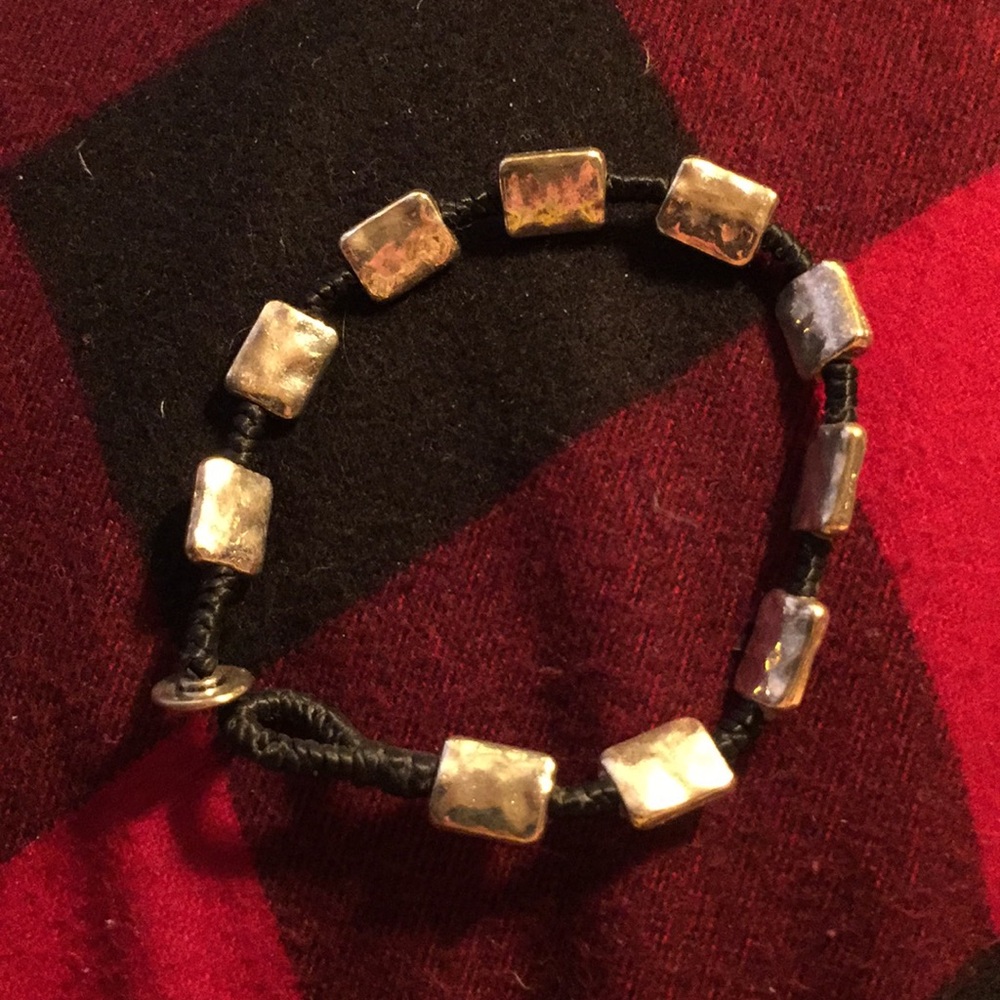 Sterling leather bracelet